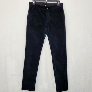 120% Lino Black Velour Pants Size 34US 44EU